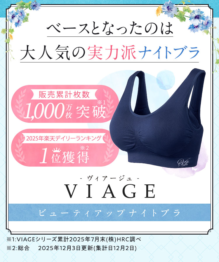 ベースとなったのは大人気の実力派ナイトブラ ヴィアージュ ビューティアップナイトブラ